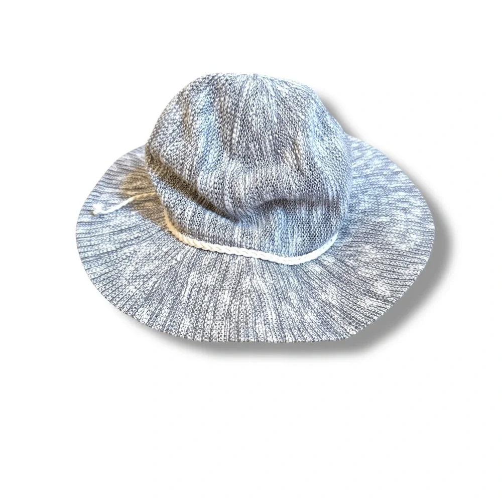Altar'd State Knit Floppy Hat Women’s One Size Gray Wide Brim Beach‎ Boho